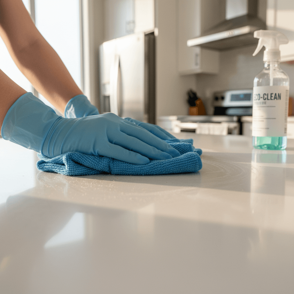 Deep cleaning kitchen countertops
